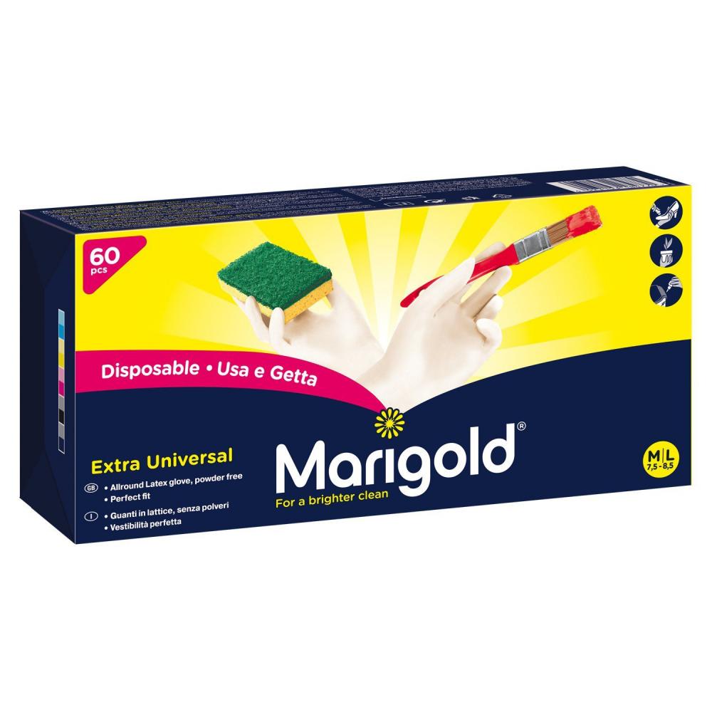 Marigold Latex Extra Universal Disposable Gloves, Medium/Large Pack