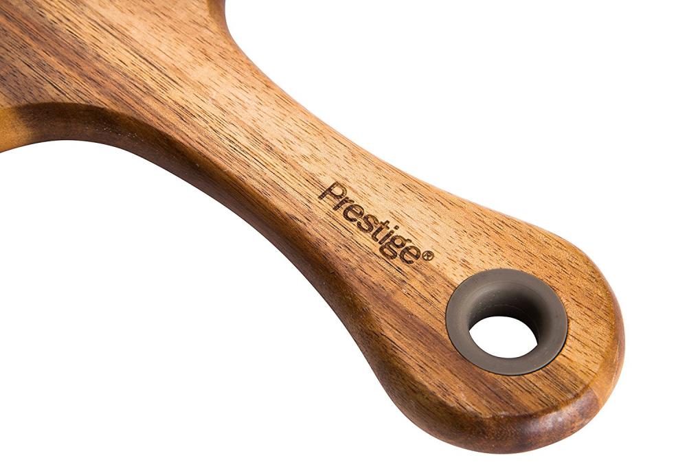 Acacia Wood Round Cutting Board /Serving Board With Handle, 35.5 x 25