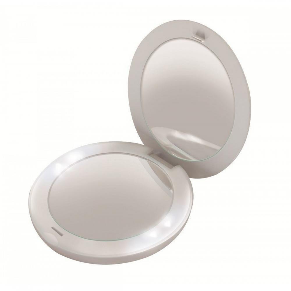 Homedics Compact LED Beauty Mirror 2 Sided 1x & 2x Magnification