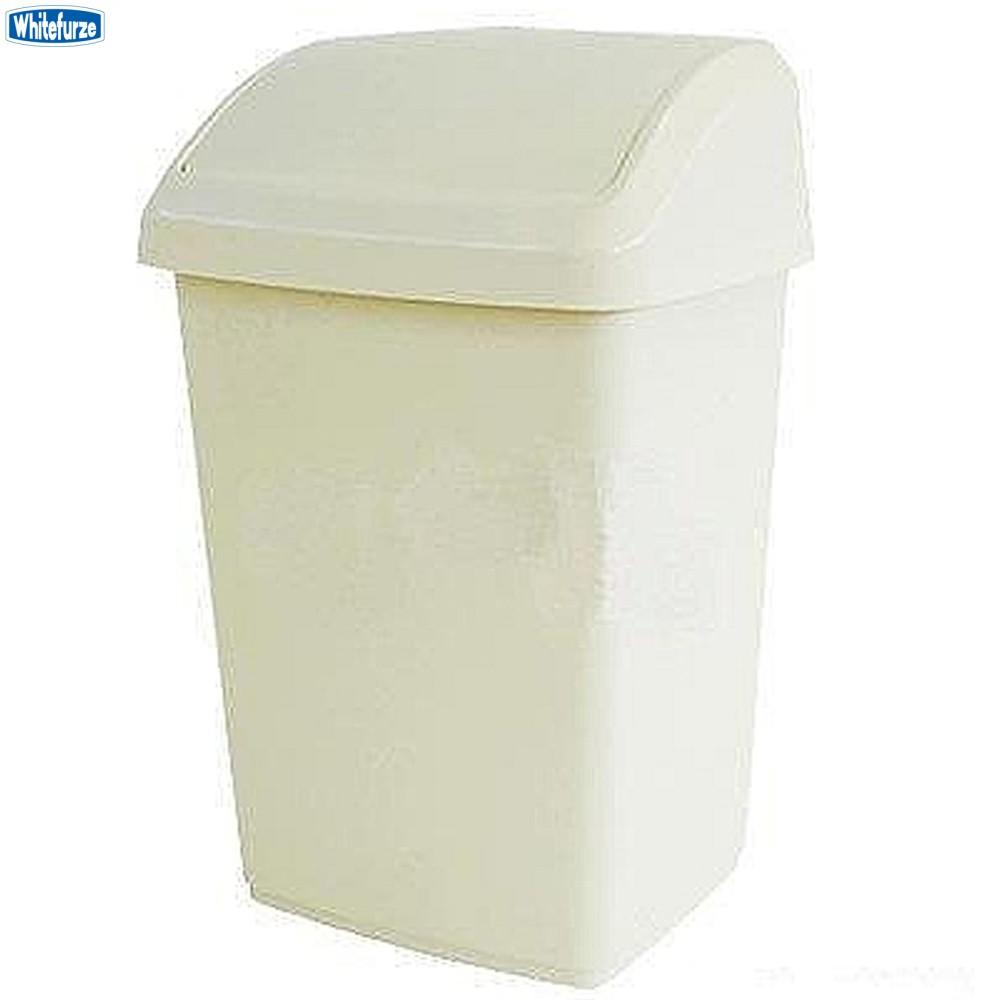 Whitefurze 30L Swing Top Bin Cream Waste Management Cleaner Kitchen