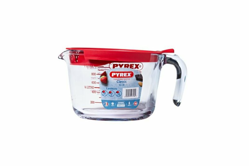 Pyrex Classic Glass Measuring Jug with Lid High Resistance 1.0L