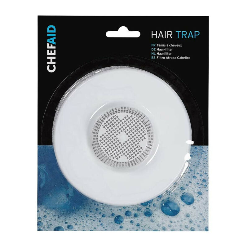 Chef Aid Sink Hair Trap Clogged Drain for Bathroom and Kitchen White