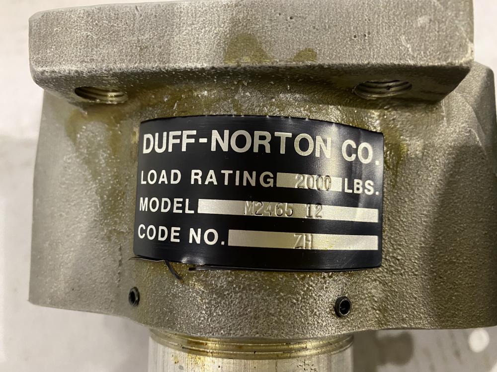 DUFF-NORTON LINEAR ACTUATOR 12" TRAVEL # 2465-12 2000LBS RATING 56C MTR