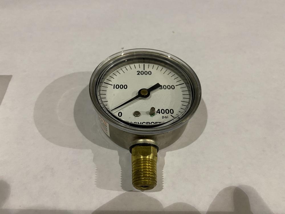 ASHCROFT 04000PSI 63mm DIA. PRESSURE GAUGE 1/4NPT BRASS case SS eBay
