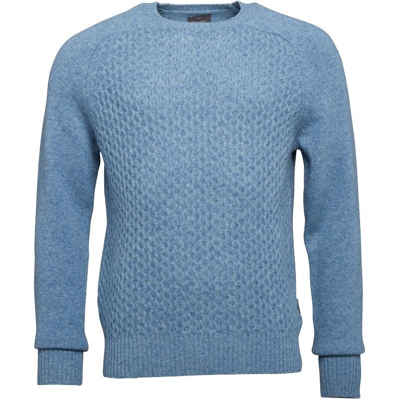 Peter Werth Mens Jumper Crew Neck Grand Light Blue Textured Knit New