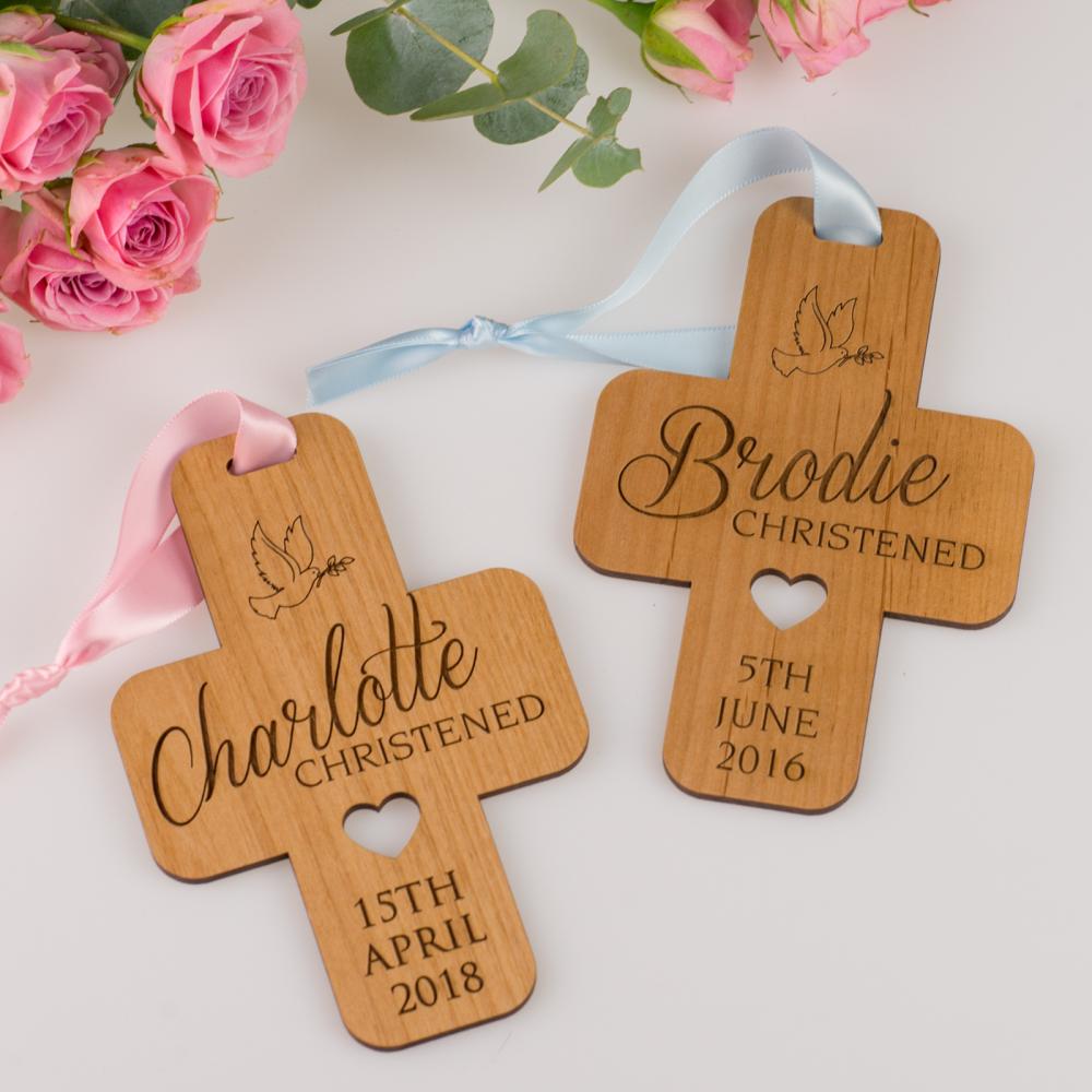 Engraved Wooden Christening Cross Decoration Baptism Baby Birthday Gift Name Day eBay