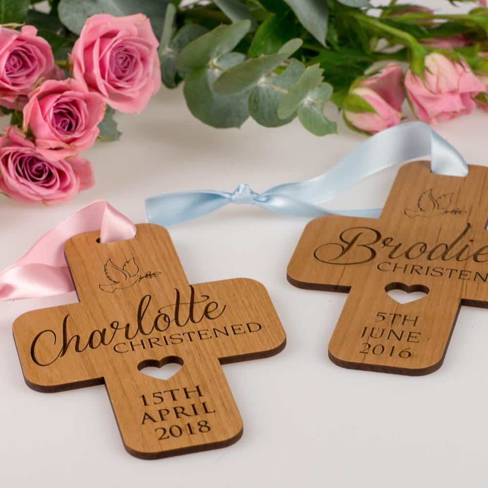 Engraved Wooden Christening Cross Decoration Baptism Baby Birthday Gift Name Day eBay