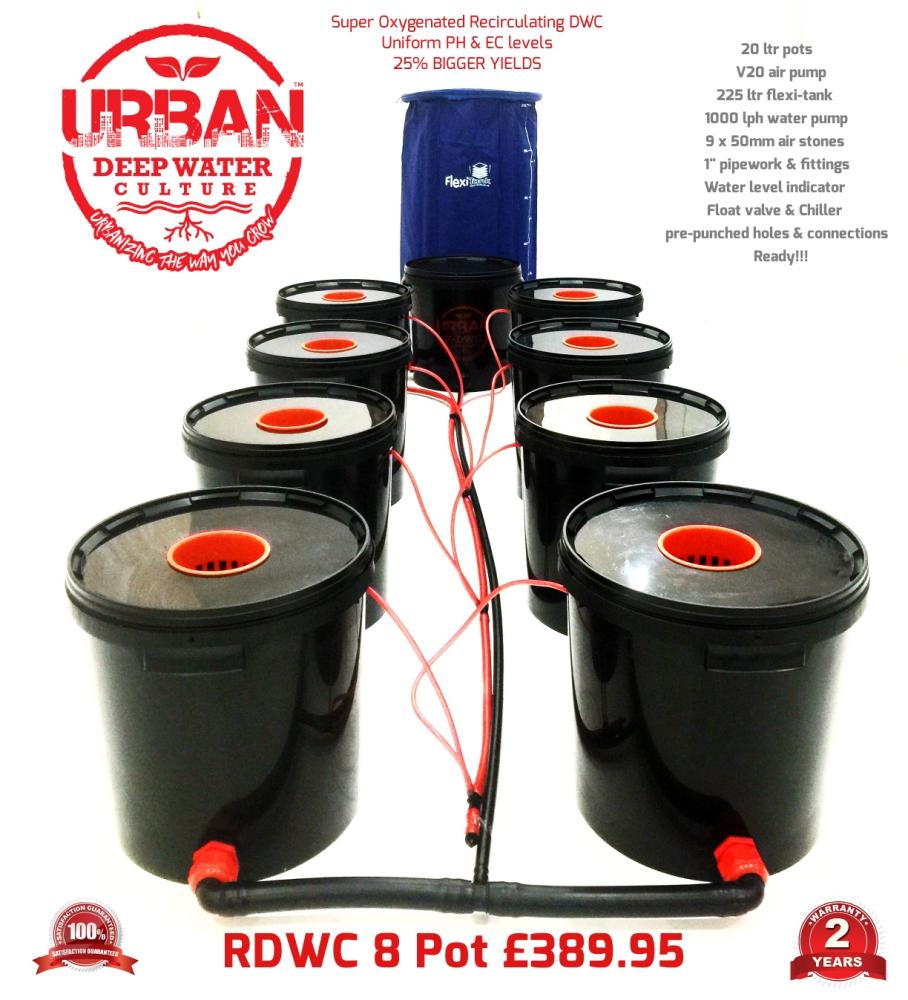 8 Pot 20l Urban Deep Water Culture Hydroponic System Flexi Tank