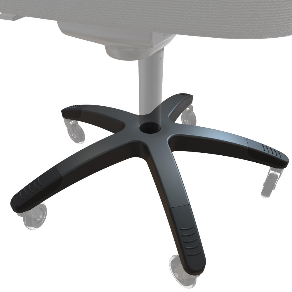 Heavy Duty Office Chair Base Replacement - Solid Aluminum Alloy (Black