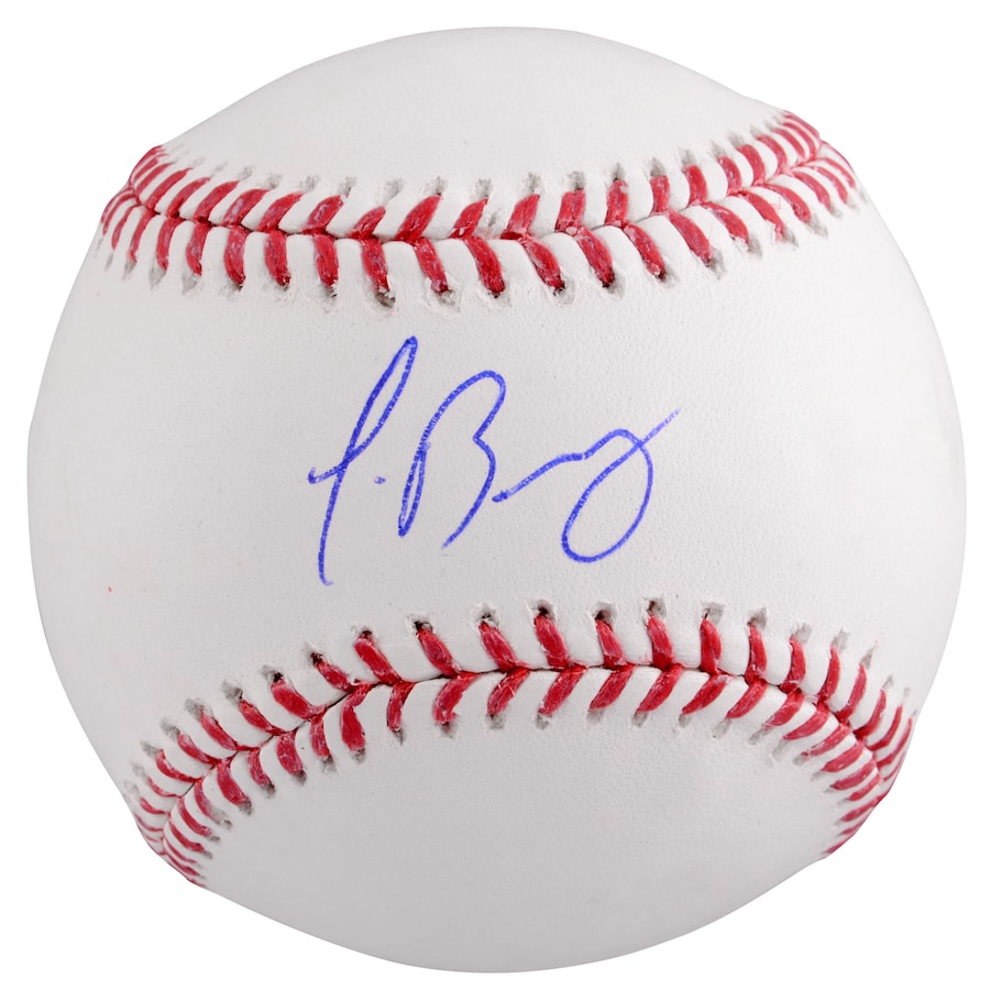 javier baez autographed baseball