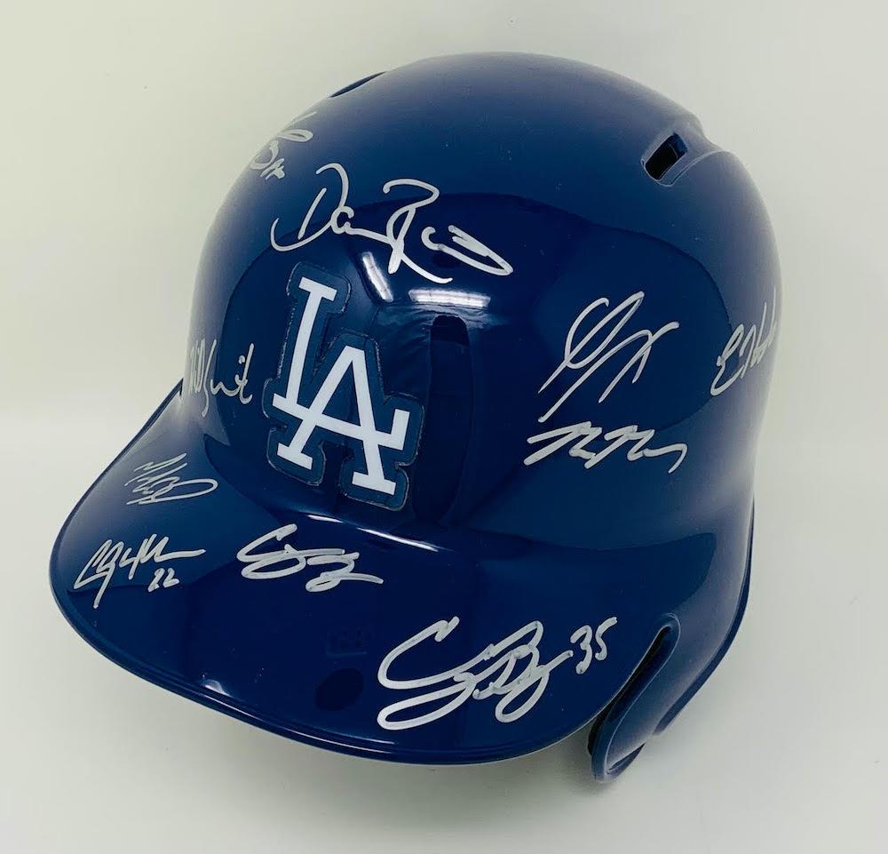 LOS ANGELES DODGERS Team Autographed Batting Helmet FANATICS LE 20 | eBay