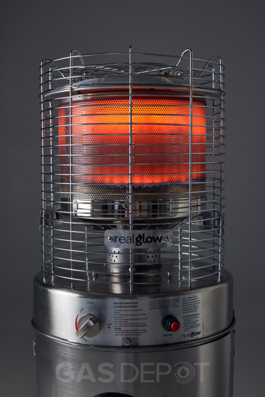 Real Glow Bullet Patio Heater 13kw Table Floor Stainless Steel
