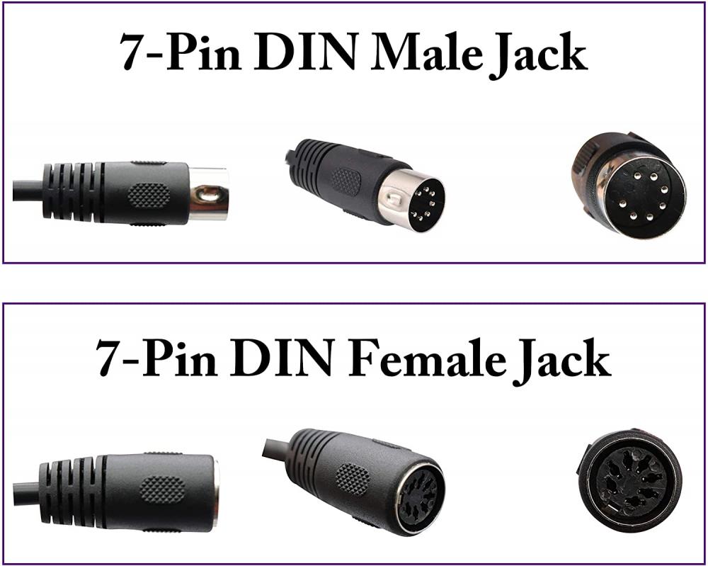 0.3m 7 Pin Plug Male To 2 7Pin Din Female Jack Y Splitter Stereo Cable ...