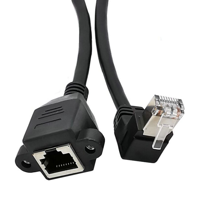 RJ45 Male to Female Network Panel Mount Extension Cable Up