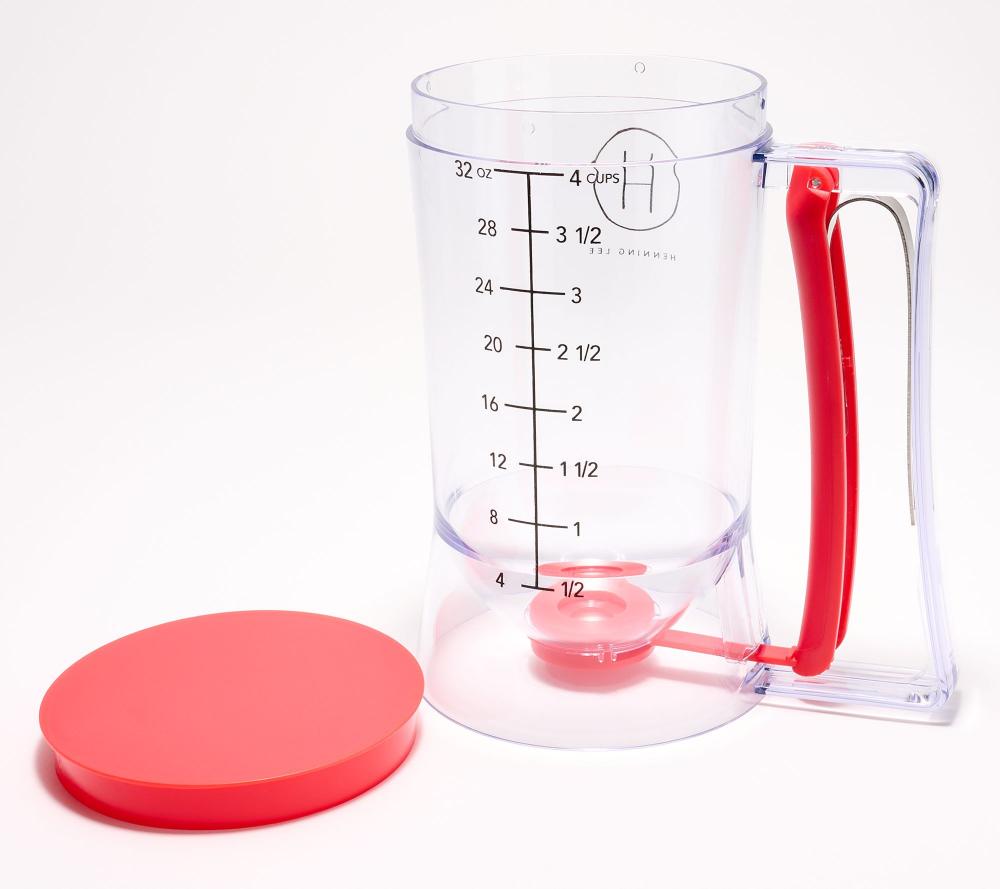 Henning Lee 4-Cup Precision BatterDispenser ,Red