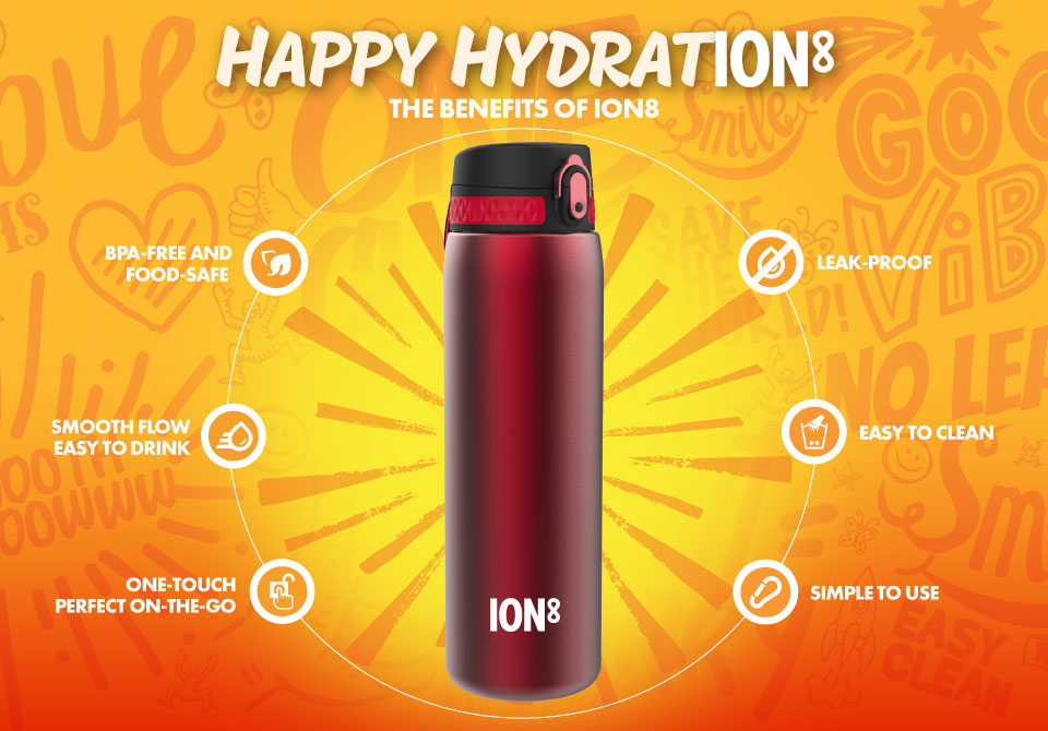 Ion8 Leak Proof Slim Water Bottle, 20oz - Unicorns